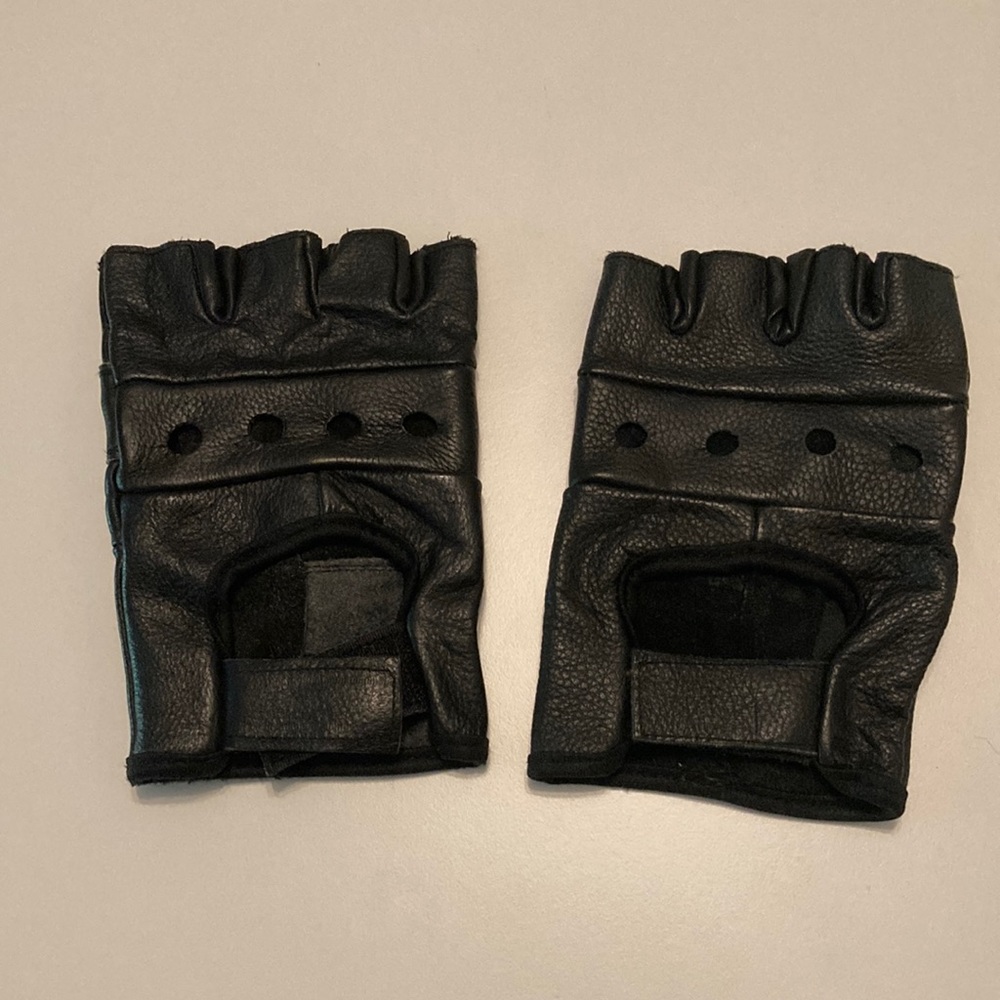 Large Faux-Leather Biker Gloves - Great for Cosplay!